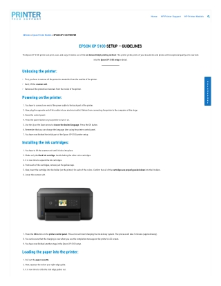 Epson XP 5100 Setup-Guide | Driver Download | Troubleshoot
