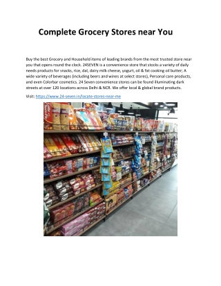 Complete Grocery Stores Near You