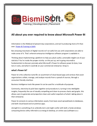 All about you require to know about Microsoft Power BI