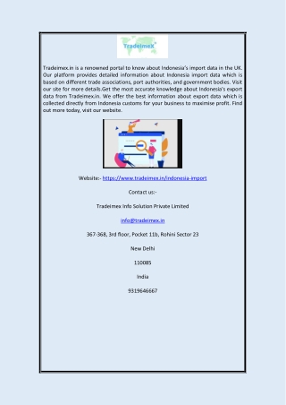 Indonesia Import Data | Tradeimex.in