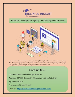 Frontend Development Agency | Helpfulinsightsolution.com