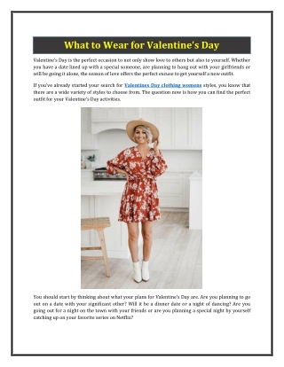 What to Wear for Valentine’s Day