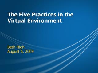 The Five Practices in the Virtual Environment