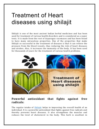 Treatment-of-Heart-diseases-using-shilajit