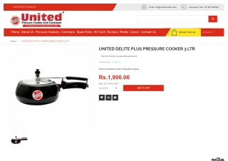 UNITED DELITE PLUS PRESSURE COOKER 3 LTR