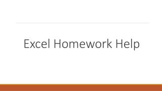 Excel Homework Help