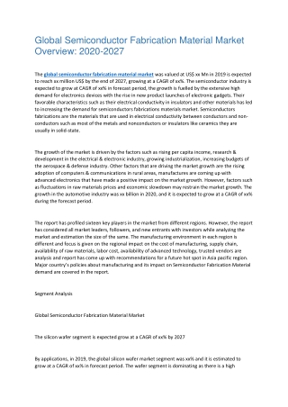 Global Semiconductor Fabrication Material Market