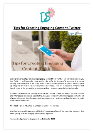 Tips for Creating Engaging Content-Twitter