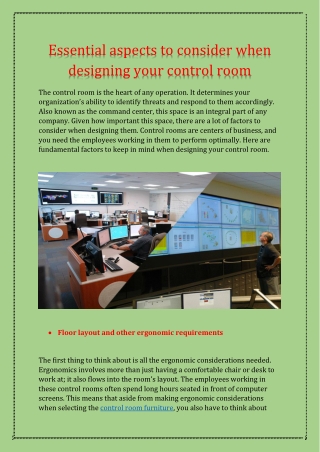 Get the awesome Control Room Consoles solutions in the USA at Americon