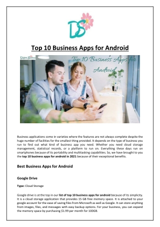 Top 10 Business Apps for Android