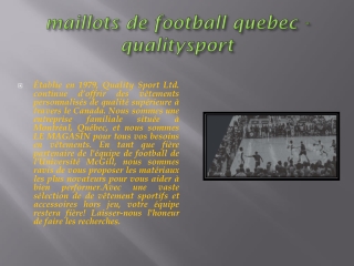 maillots de football quebec - qualitysport