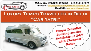 Luxury tempo traveller on rent in Delhi