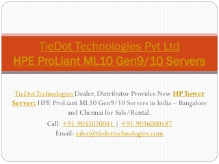 HP Tower Server | HPE ProLiant ML10 Servers | Price/Cost India