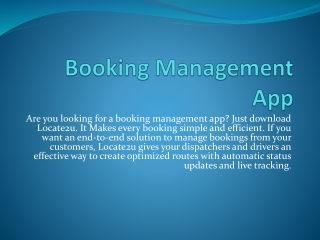 Booking Management App