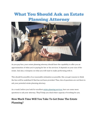 Estate planning services