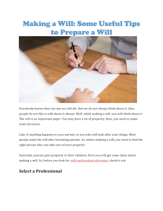 Wills and probate attorney