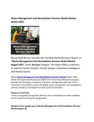 Global Waste Management And Remediation Services Market Forecast 2021