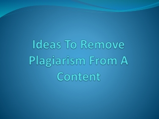Remove Plagiarism From A Content
