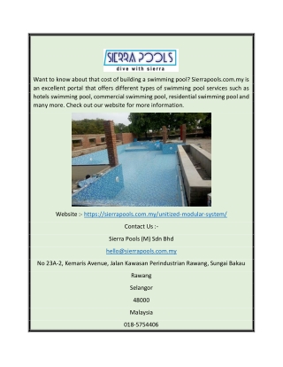 Cost of Building a Swimming Pool | Sierrapools.com.my