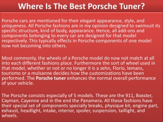 Where Is The Best Porsche Tuner?