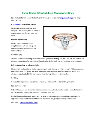 Esmé Roche l Conflict-Free Moissanite Rings