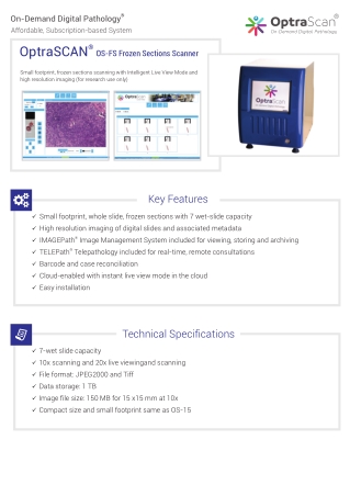 Frozen Section Tissue Slide Scanner-OptraSCAN