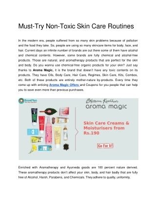 Must-Try Non-Toxic Skin Care Routines