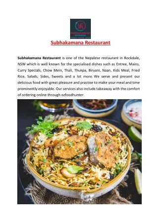 5% Off - Subhakamana Nepalese Restaurant Rockdale, NSW