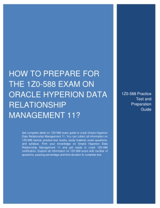 How to prepare for the 1Z0-588 Exam on Oracle Hyperion Data Relationship Management 11?