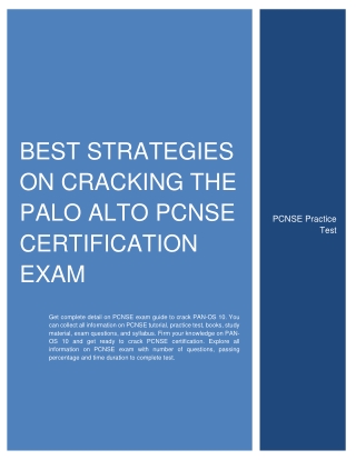 Best Strategies On Cracking the Palo Alto PCNSE Certification Exam