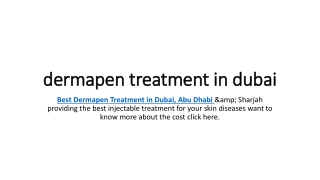 dermapen treatment in dubai