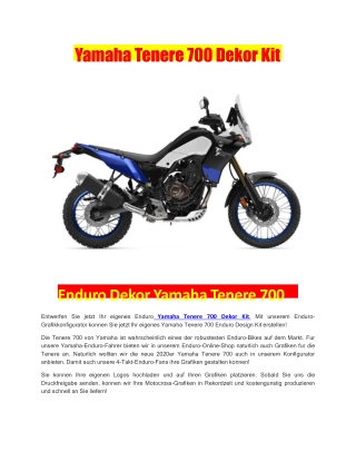 Yamaha Tenere 700 Dekor Kit