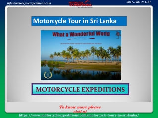 Best Motorcycle Tour in Sri Lanka