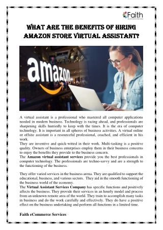 What Are The Benefits Of Hiring Amazon Store Virtual Assistant?