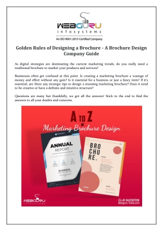 Golden Rules of Designing a Brochure - A Brochure Design Company Guide