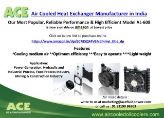 Air Cooled Heat Exchanger  & Hydraulic Oil Cooler with Electric Fan AL 608