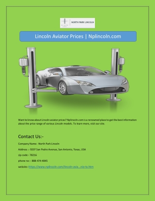 Lincoln Aviator Prices | Nplincoln.com