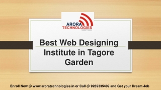 Best web designing institute in Tagore garden