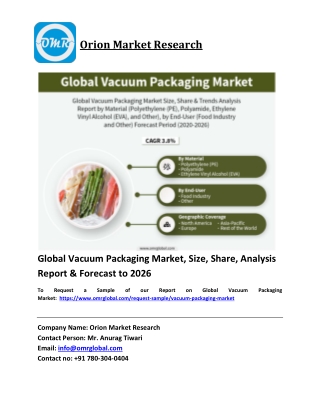 Global Vacuum Packaging Market Trends, Size, Competitive Analysis and Forecast 2020-2026