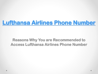 Lufthansa Airlines Phone Number