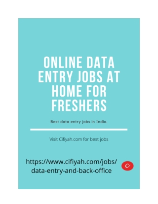 Online data entry jobs at home for fresher