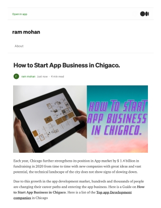 How to Start App Business in Chigaco.