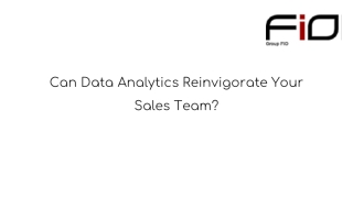 Can Data Analytics Reinvigorate Your Sales Team?