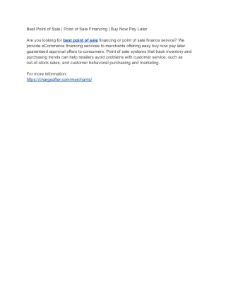 Best Point of Sale | Point of Sale Financing | Buy Now Pay Later