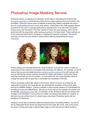 Photoshop Image Masking Service