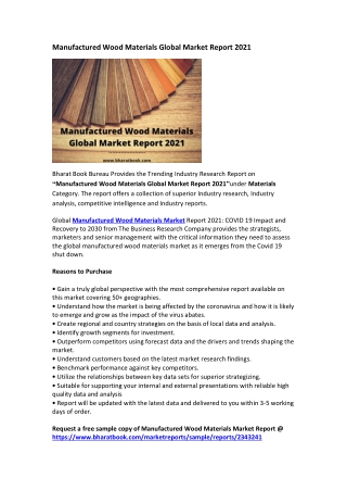 Manufactured Wood Materials Global Market Report 2021