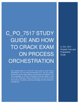 C_PO_7517 Study Guide and How to Crack Exam on Process Orchestration