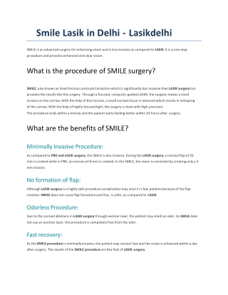 ReLEx SMILE Laser Eye Surgery in Delhi - Bajaj Eye Care Centre