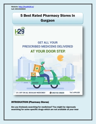 5 Best Rated Pharmacy Stores In Gurgaon