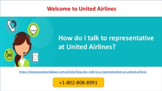 How do I talk to representative at United Airlines?